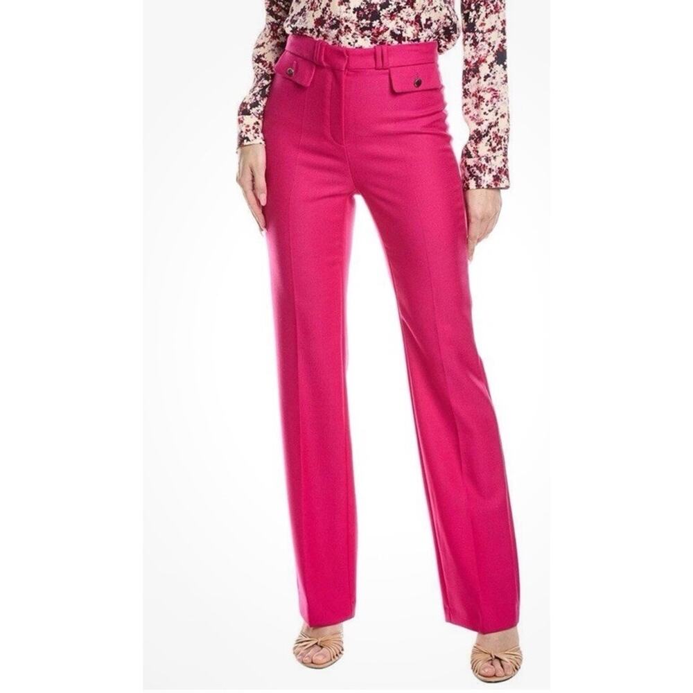 BOSS Womens Slim Fit Talawa Ankle Pants Bright Pink Wool Twill US 16 NWOT $368 - Picture 4 of 16